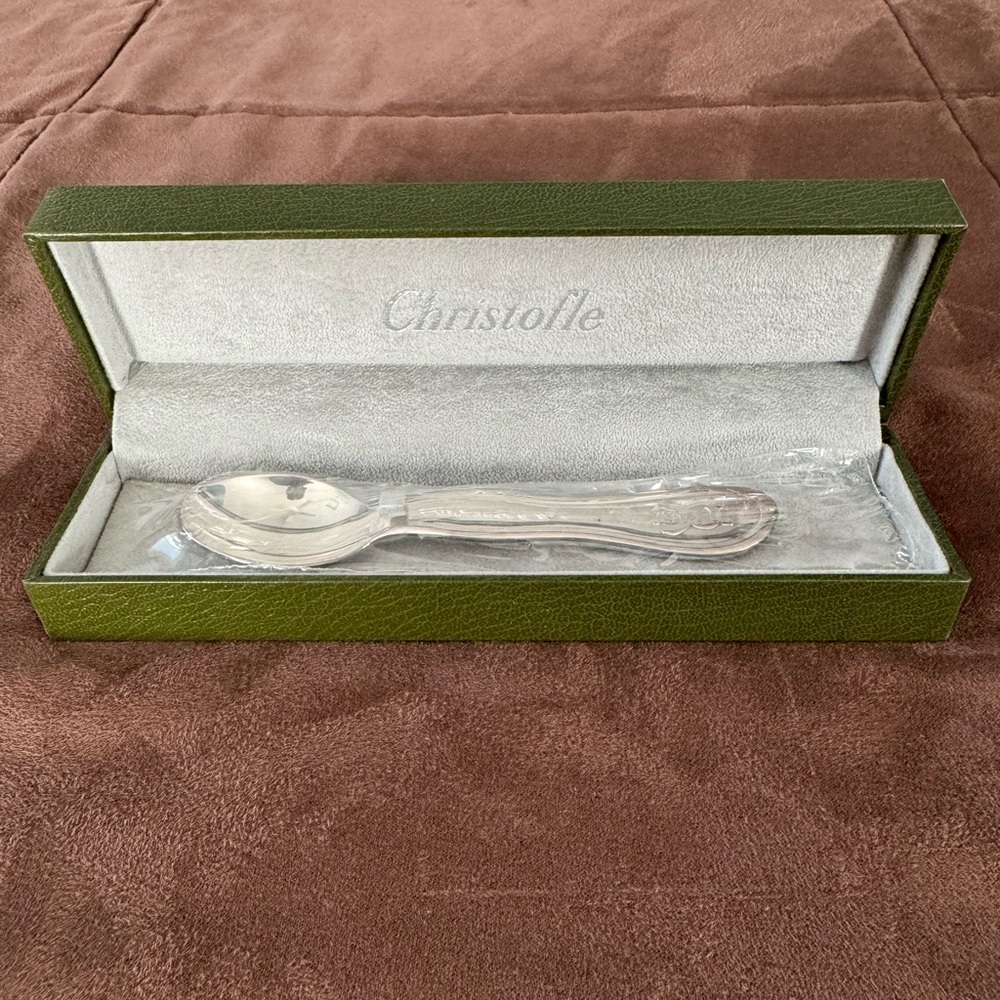 NIB Christofle Silver Bear Baby Spoon